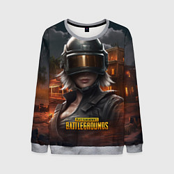 Мужской свитшот PUBG девушка в шлеме
