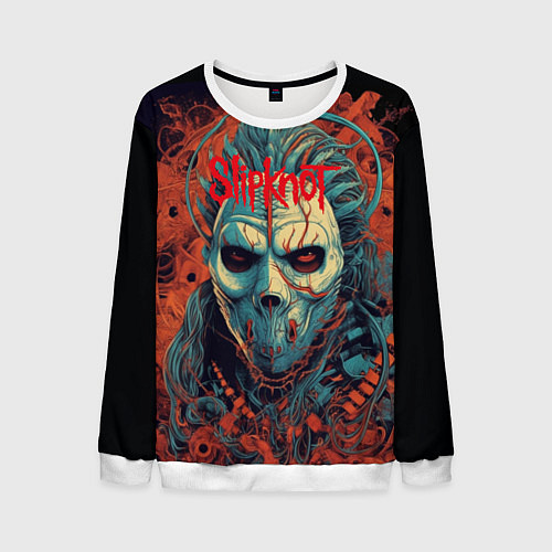 Мужской свитшот Slipknot в маске / 3D-Белый – фото 1