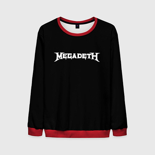 Мужской свитшот Megadeth logo white / 3D-Красный – фото 1