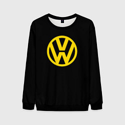 Свитшот мужской Volkswagen logo yellow, цвет: 3D-черный