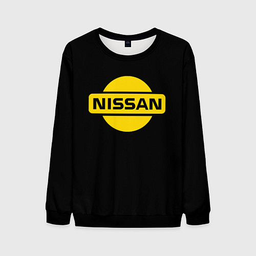 Мужской свитшот Nissan yellow logo / 3D-Черный – фото 1