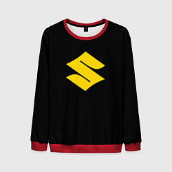 Свитшот мужской Suzuki logo yellow, цвет: 3D-красный