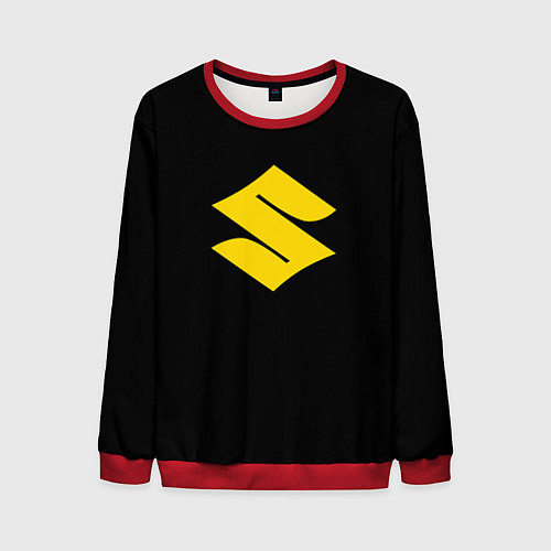 Мужской свитшот Suzuki logo yellow / 3D-Красный – фото 1