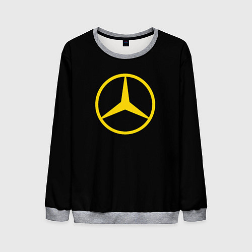 Мужской свитшот Mercedes logo yello / 3D-Меланж – фото 1