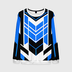 Свитшот мужской Blue and black stripes on a white background, цвет: 3D-белый