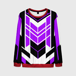 Свитшот мужской Purple and black stripes on a white background, цвет: 3D-красный