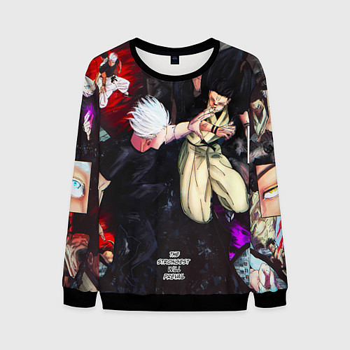 Мужской свитшот Сукуна против годжо в цвете - Магическая битва / 3D-Черный – фото 1
