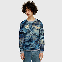 Свитшот мужской Denim rags - fashion trend, цвет: 3D-меланж — фото 2