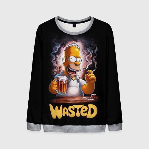 Мужской свитшот Homer - wasted / 3D-Меланж – фото 1