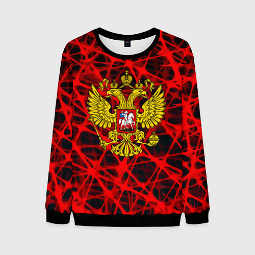 Мужской свитшот Россия текстура символика / 3D-Черный – фото 1