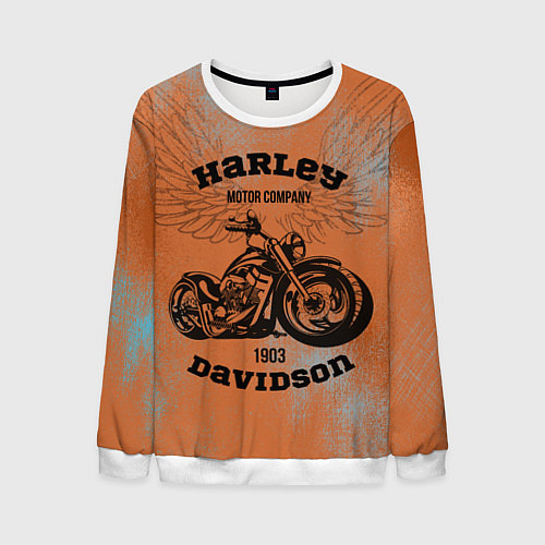 Мужской свитшот Harley Davidson - Moto / 3D-Белый – фото 1