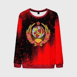 Свитшот мужской СССР краски красные текстура, цвет: 3D-красный