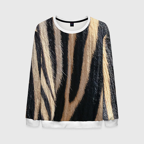 Мужской свитшот Мех зебры / 3D-Белый – фото 1