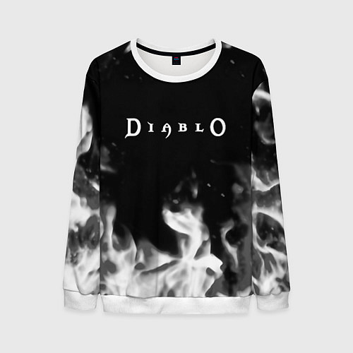 Мужской свитшот Diablo fire black / 3D-Белый – фото 1