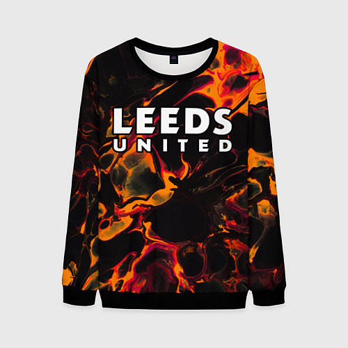 Мужской свитшот Leeds United red lava / 3D-Черный – фото 1