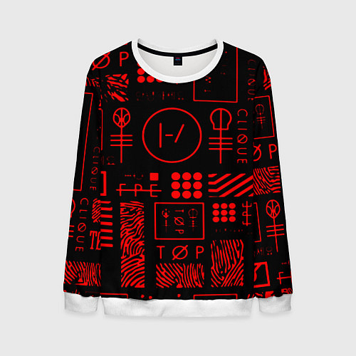 Мужской свитшот Twenty one pilots pattern rock / 3D-Белый – фото 1