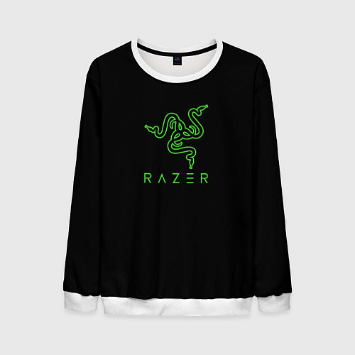 Мужской свитшот Razer logo brend / 3D-Белый – фото 1