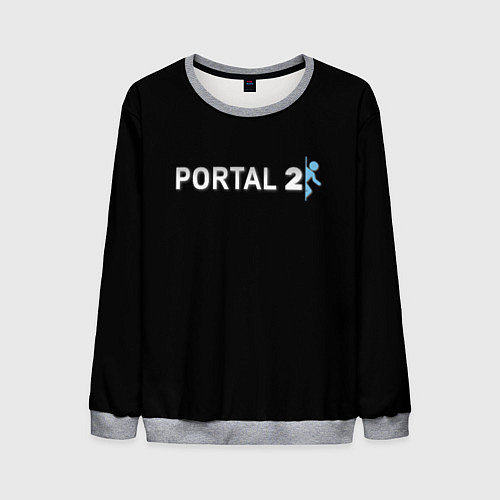 Мужской свитшот Portal 2 logo / 3D-Меланж – фото 1