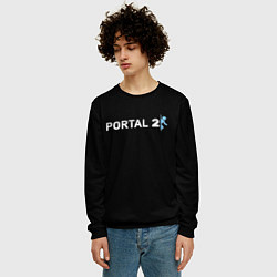 Свитшот мужской Portal 2 logo, цвет: 3D-черный — фото 2