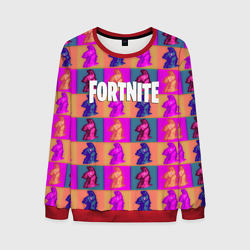 Мужской свитшот Fortnite logo pattern game / 3D-Красный – фото 1