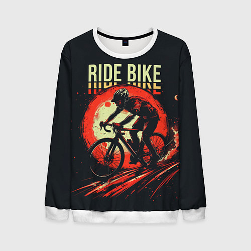 Мужской свитшот Ride bike / 3D-Белый – фото 1