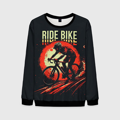 Мужской свитшот Ride bike / 3D-Черный – фото 1