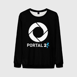 Свитшот мужской Portal2 logo game, цвет: 3D-черный