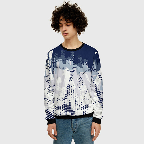 Мужской свитшот Яркий абстрактный узор для спорта / 3D-Черный – фото 3