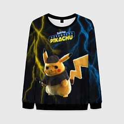 Свитшот мужской Покемон: детектив Пикачу, цвет: 3D-черный