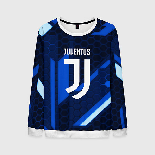 Мужской свитшот Juventus sport geometry steel / 3D-Белый – фото 1