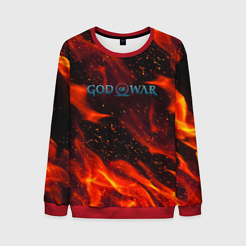 Мужской свитшот God of war fire steel / 3D-Красный – фото 1