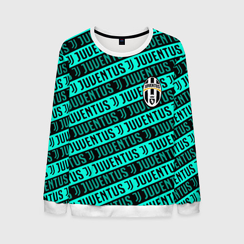 Мужской свитшот Juventus pattern logo steel / 3D-Белый – фото 1