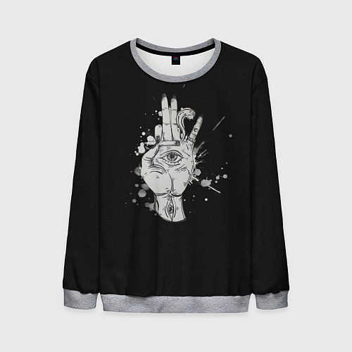 Мужской свитшот Глаза и дым / 3D-Меланж – фото 1