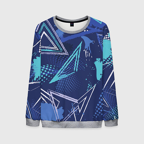Мужской свитшот Яркий абстрактный узор для спорта / 3D-Меланж – фото 1