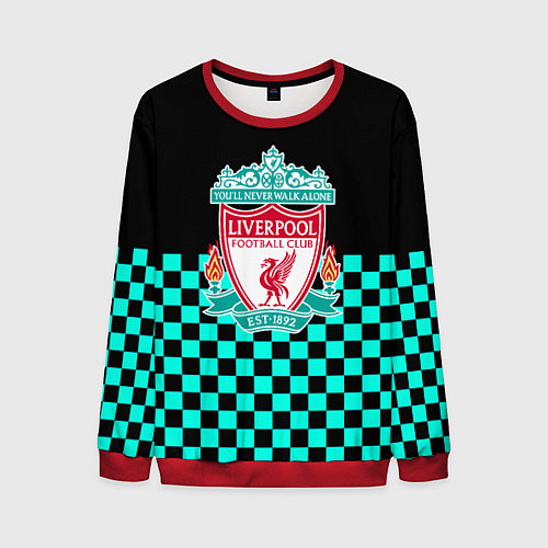 Мужской свитшот Liverpool fc sport клетка / 3D-Красный – фото 1