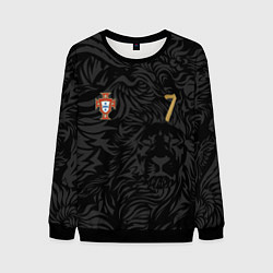 Свитшот мужской Форма Роналду номер 7 сборная Португалии, цвет: 3D-черный
