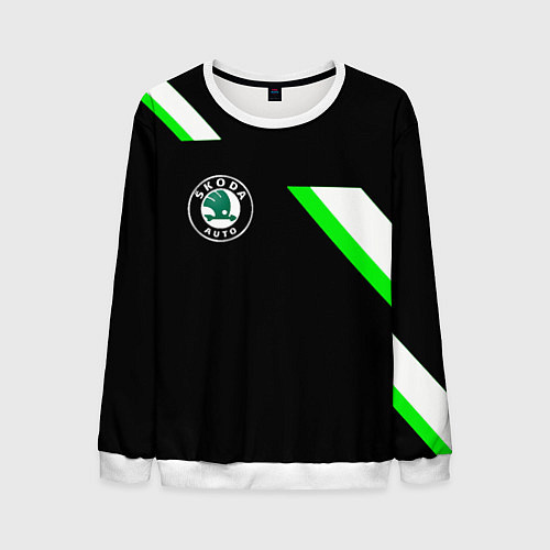 Мужской свитшот Skoda geometry / 3D-Белый – фото 1