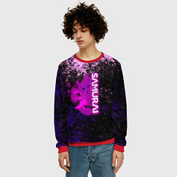 Свитшот мужской Samurai neon logo краски, цвет: 3D-красный — фото 2