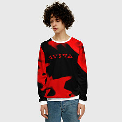 Свитшот мужской Ведьмак лого огонь, цвет: 3D-белый — фото 2