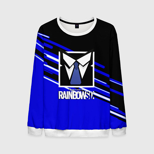 Мужской свитшот Rainbow six geometry steel / 3D-Белый – фото 1
