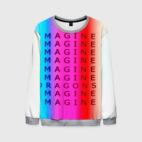 Мужской свитшот Imagine Dragons neon rock / 3D-Меланж – фото 1