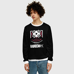 Свитшот мужской Радуга лого ачивки, цвет: 3D-белый — фото 2
