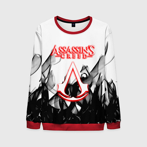Мужской свитшот Assassins Creed огненное лого гейм / 3D-Красный – фото 1