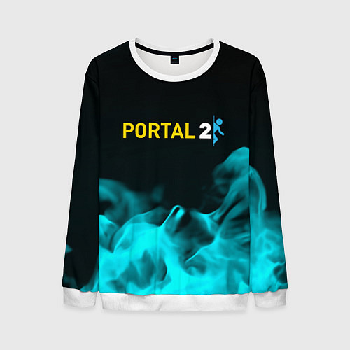 Мужской свитшот Portal fire blue / 3D-Белый – фото 1