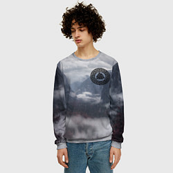 Свитшот мужской Место силы и символ валькнут на груди, цвет: 3D-меланж — фото 2
