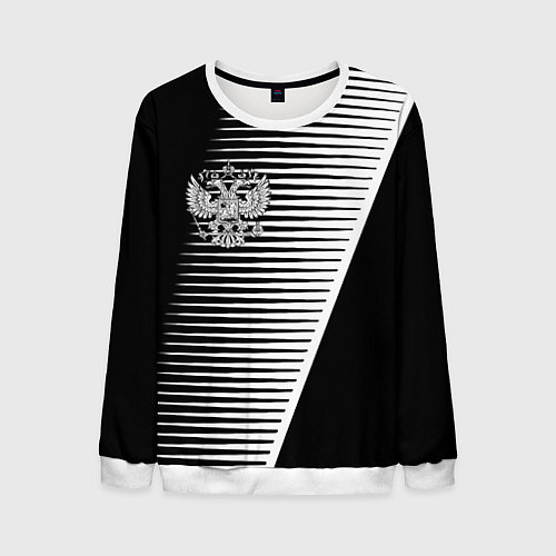 Мужской свитшот Герб текстура геомтерия / 3D-Белый – фото 1