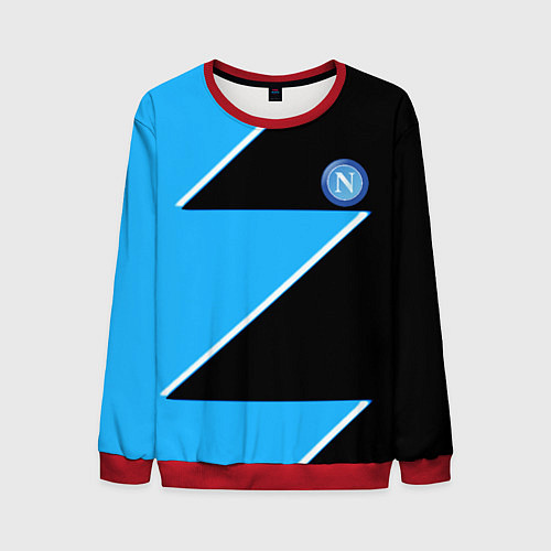 Мужской свитшот Napoli fc geometry blue / 3D-Красный – фото 1