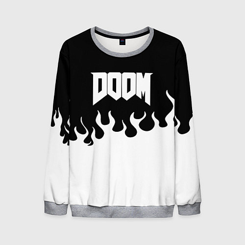 Мужской свитшот Doom fire white / 3D-Меланж – фото 1