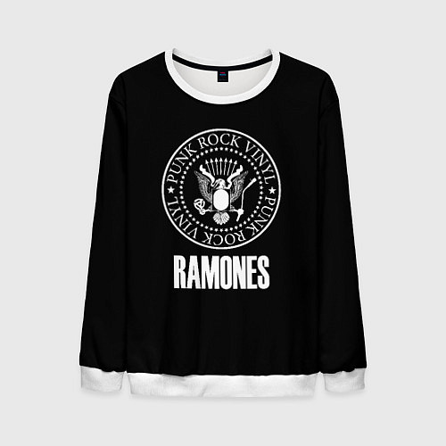Мужской свитшот Ramones rock logo / 3D-Белый – фото 1