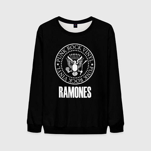 Мужской свитшот Ramones rock logo / 3D-Черный – фото 1